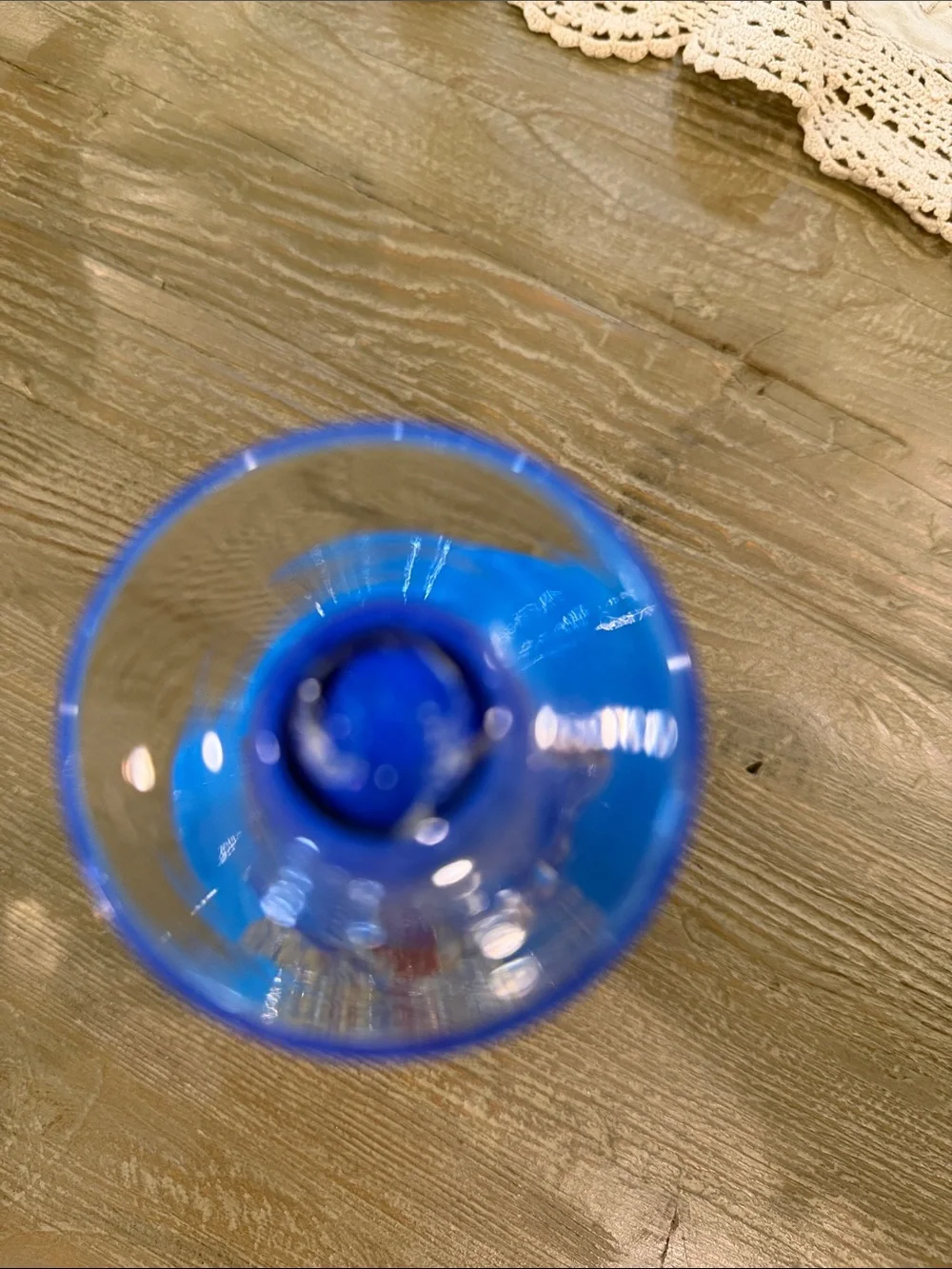 This hand-blown cobalt blue art vase.